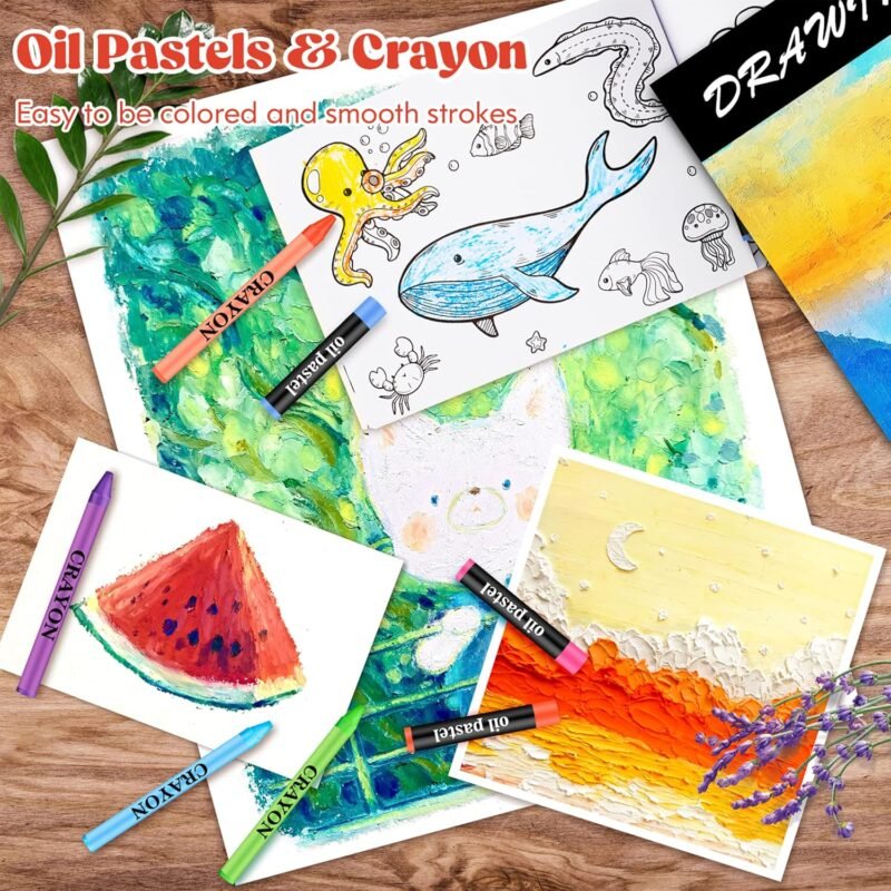 Caliart Art Supplies, 153-Pack Deluxe Wooden Art Set Crafts Drawing Painting Coloring Supplies Kit with 2 A4 Sketch Pads, Halloween Creative Gift Box for Adults Artist Beginners Kids Girls Boys - Image 7