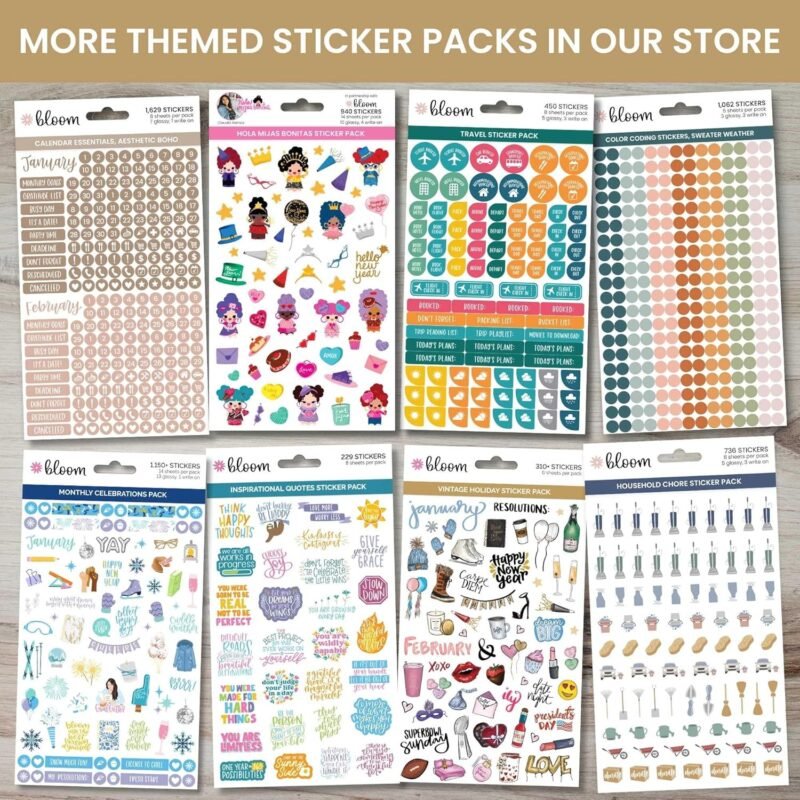 bloom daily planners New Teacher Planner Sticker Pack - School Themed Planning Stickers for Teachers, Educators, Homeschoolers, etc.- 8 Sheets/586 Stickers per Pack! - Image 7