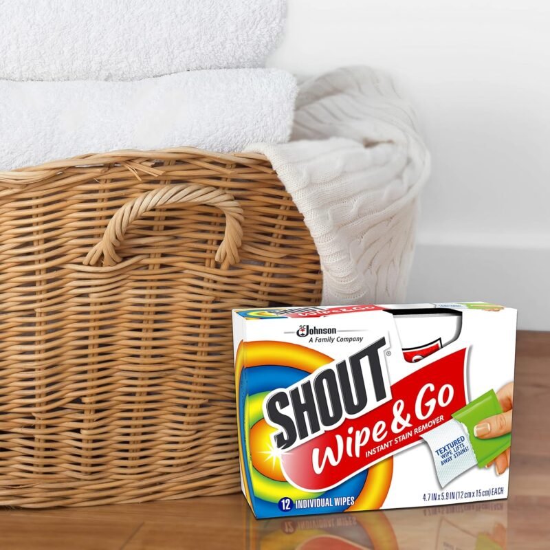 Shout Wipes Stain Remover for Clothes Laundry, Instant Stain Remover and Individually Wrapped, Travel Essentials, Works on Everyday Stains, 12 Wipes per Carton (6 Cartons) - Image 7