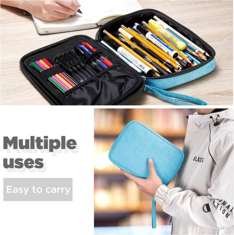 Zannaki Big Capacity Storage Pouch Marker Pen Pencil Case Simple Stationery Bag Box Art Tool & Sketch Storage Boxes for Bullet Journal Middle High School Office College Student Girl Women Adult Teen - Image 7