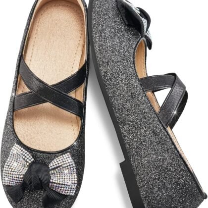 Ablanczoom Girls Flats Dress Shoes - Toddler/Little Girl Casual Slip on Bowknot Mary Jane Ballet Flats Wedding Party School