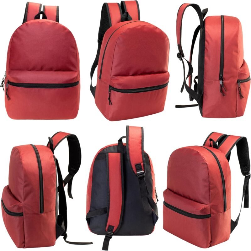 20-Pack 17" School Backpacks for Kids - Backpacks in Bulk for Elementary, Middle, and High School Students, 12 Assorted Colors - Image 2