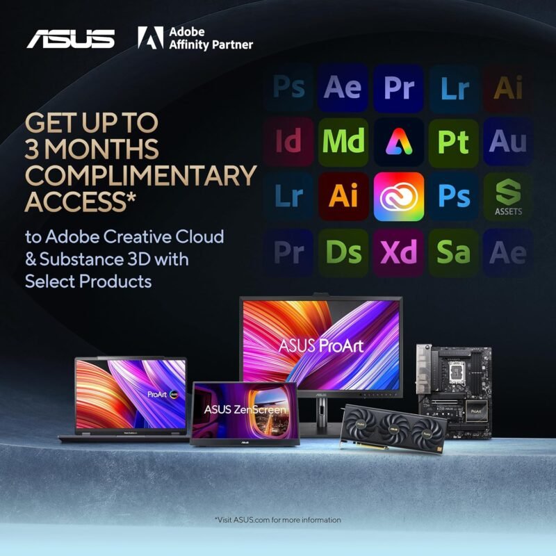 ASUS ProArt Display 27" Monitor PA278CV - WQHD (2560 x 1440), IPS, 100% sRGB, 100% Rec. 709, ΔE < 2, Calman Verified, USB Hub, USB-C, DisplayPort Daisy-chaining, HDMI, Eye Care, Height Adjustable - Image 2