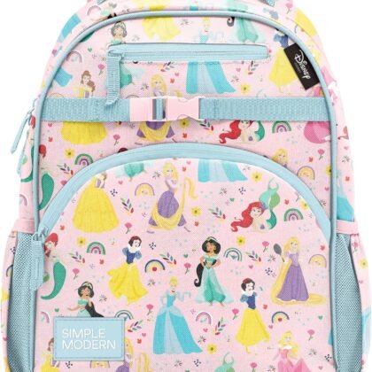 Simple Modern Medium Disney Toddler Backpack for School Girls and Boys | Kindergarten Elementary Kids Backpack | Fletcher Collection | Kids - 15" tall | Princess Rainbows