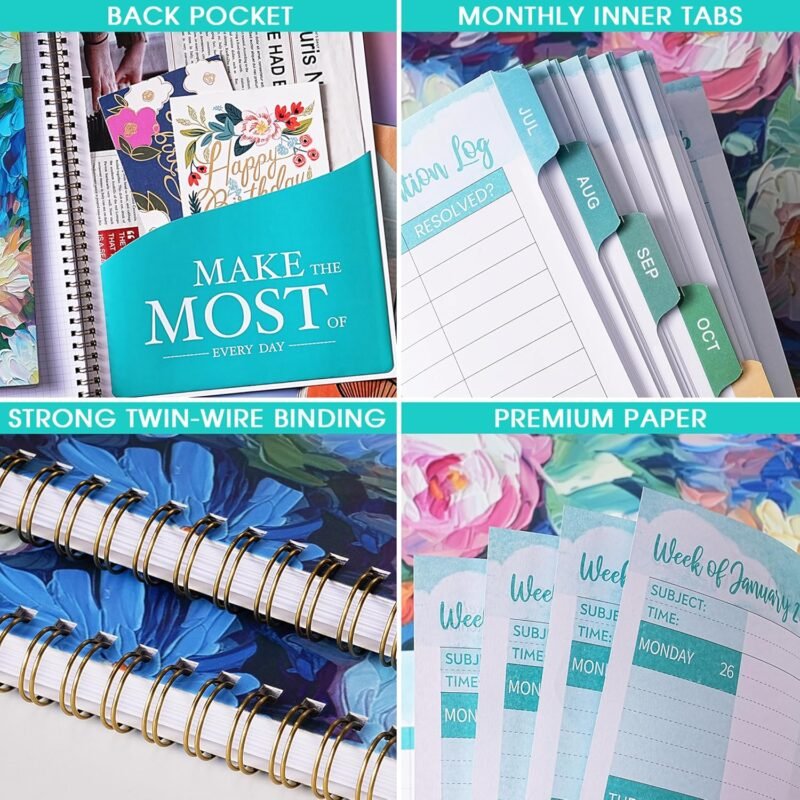 Teacher Planner 2025-2026 - Teacher Lesson Plan Book 2025-2026 from Jul. 2025 to Jun. 2026, 11" x 8.5", Weekly & Monthly Lesson Planner for Teachers - Floral - Image 9