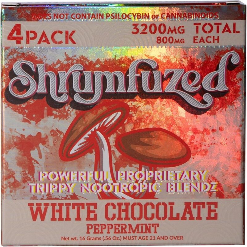 Proprietary Nootropic Gummy 8000mg - Lion's Mane, Reishi, Chaga, and Cordycep Nootropic Tripee Mushroom Blend (4, White Chocolate Peppermint)