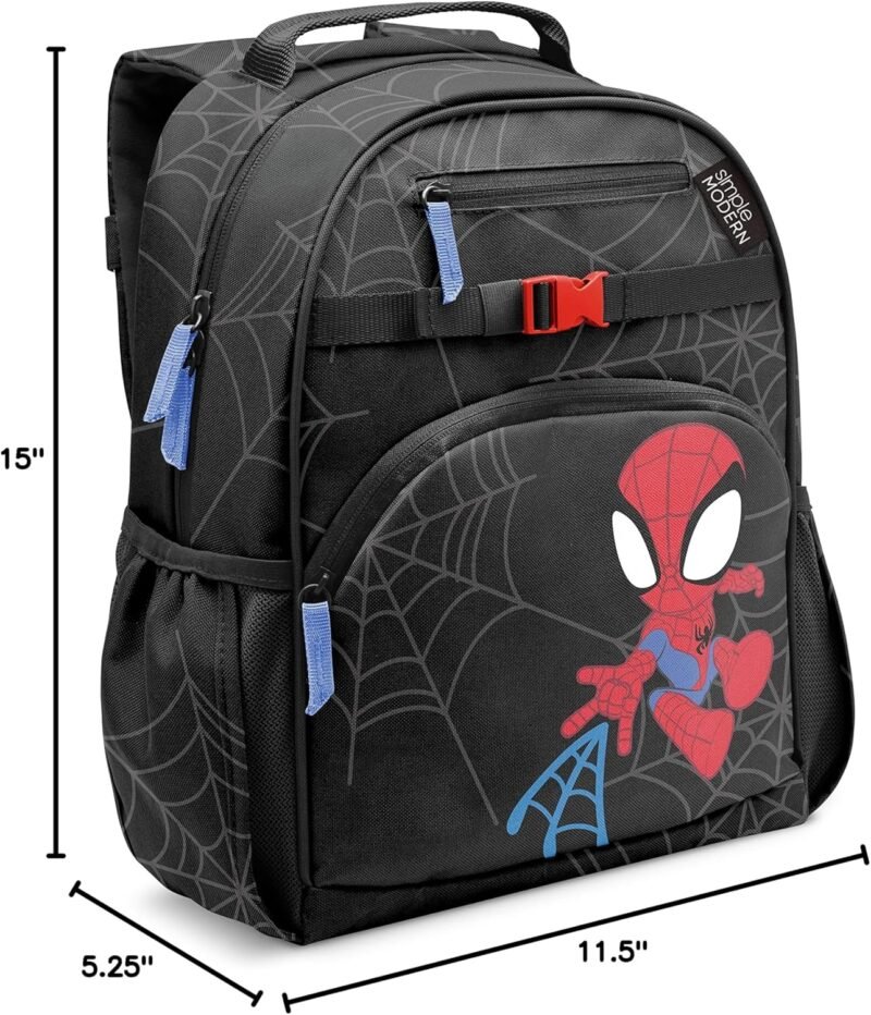Simple Modern Medium Marvel Toddler Backpack for School Girls and Boys | Kindergarten Elementary Kids Backpack | Fletcher Collection | Kids - 15" tall | Spidey Kid - Image 7