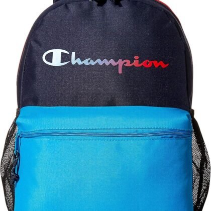 Champion Youthquake Backpack, Navy/Turquoise, Youth Size