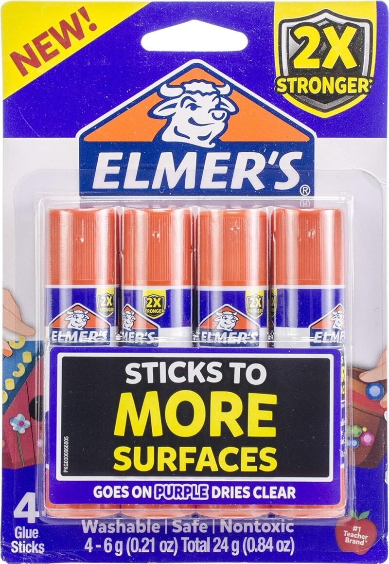 Elmer’s Extra Strength School Glue Sticks, Washable, 6 Grams, 4 Count