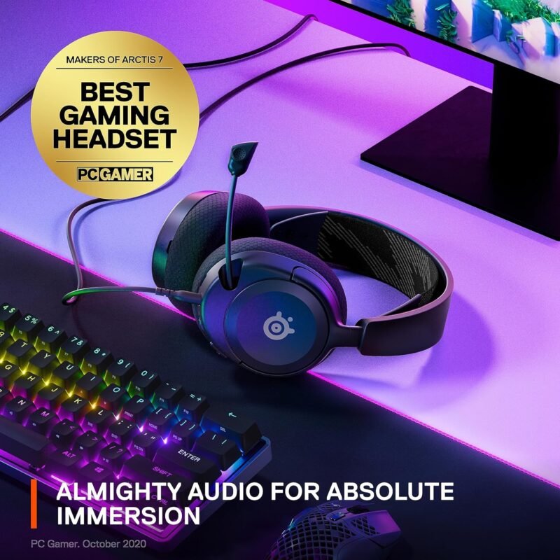 SteelSeries Arctis Nova 1 Multi-System Gaming Headset — Hi-Fi Drivers — 360° Spatial Audio — Comfort Design — Durable — Ultra Lightweight — Noise-Cancelling Mic — PC, PS5/PS4, Switch, Xbox - Black - Image 3
