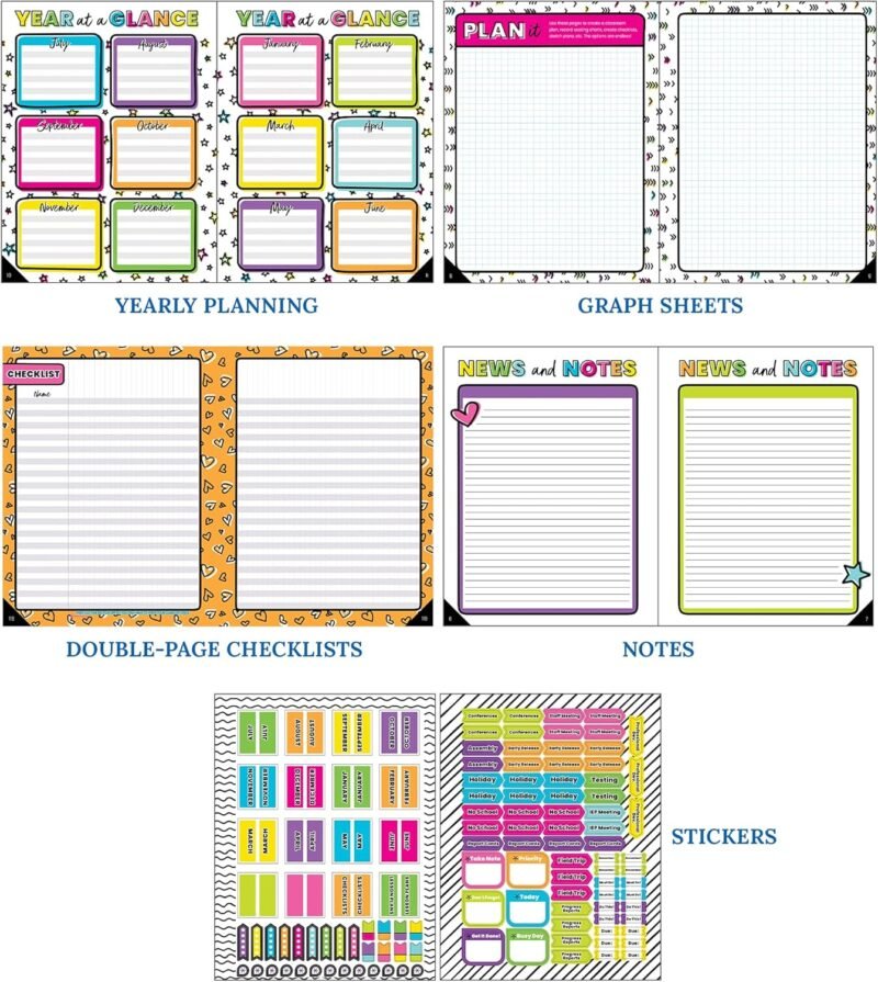 Carson Dellosa Kind Vibes Teacher Planner—Undated Weekly/Monthly Lesson Plan Book and Record Organizer for Classroom or Homeschool (8 inches x 11 inches) - Image 7