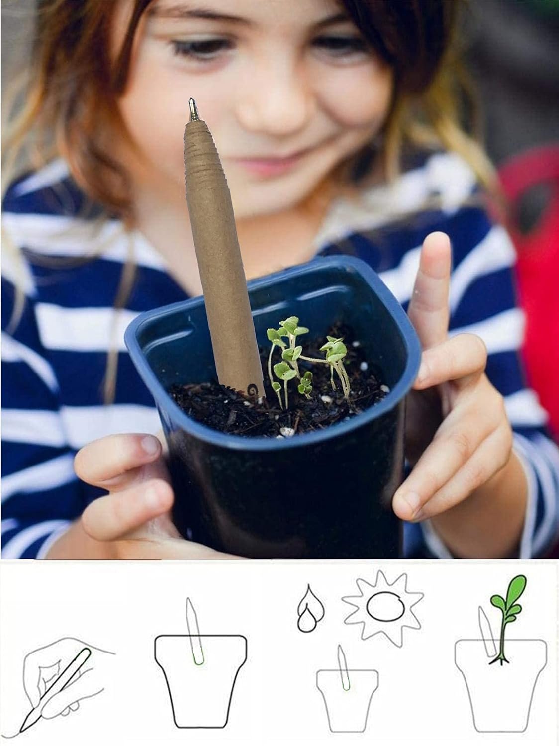 The CREATOR - PLANTABLE Pens One pen reduces 6g of plastic added to the environment Eco Friendly Go Green - Save Earth Give a gift that speaks to the Heart, Pack of (12) - Image 4