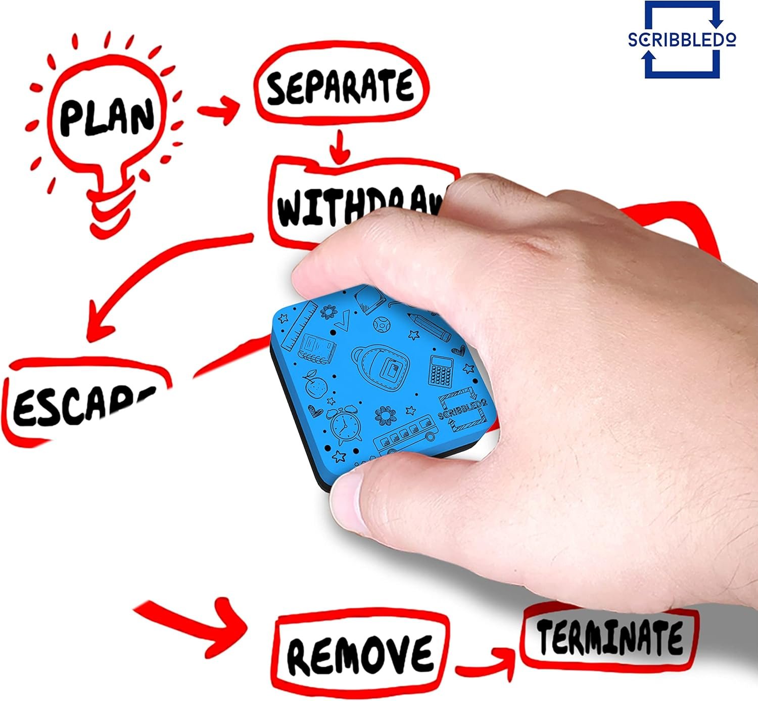 Scribbledo 30 Pack Dry Erase Erasers Assorted Colors Magnetic Whiteboard Erasers for Kids and Students - Smudge Free Small Dry Erase Board Erasers for Classroom Home School and Office - Image 6