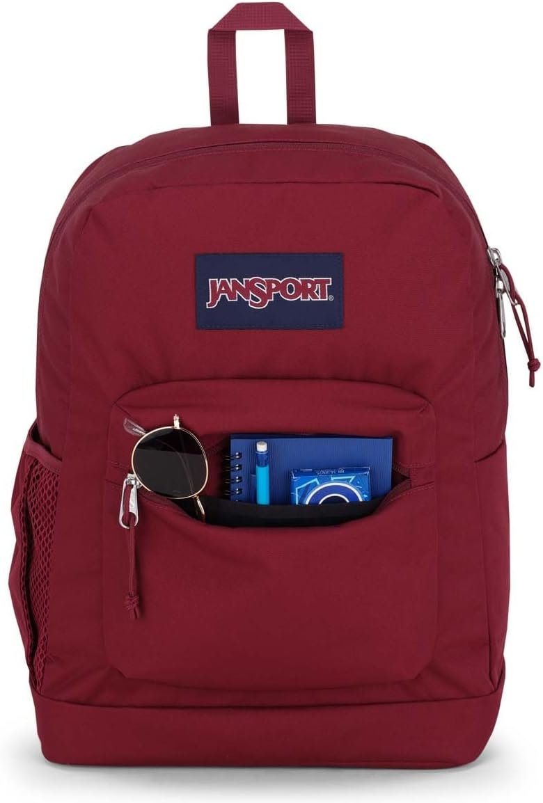 JanSport Cross Town Plus Backpack - Large Main Compartment, Side Water Bottle Pocket, 15-Inch Padded Laptop Sleeve - Russet Red - Image 4