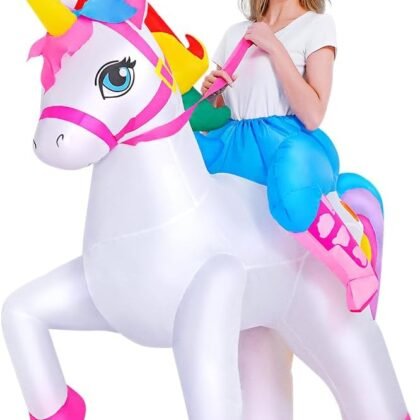 KOOY 2025 Inflatable Unicorn Costume Adult, Blow Up Ride On Unicorn Costume Funny Halloween Costumes Party, Halloween Costumes for Women Christmas