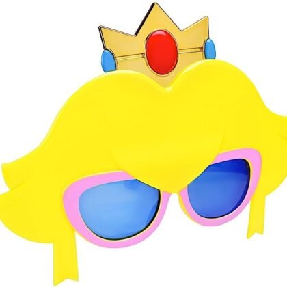 Sun-Staches Princess Peach Sunglasses | Officially Licensed Nintendo Costume Accessory for Super Mario Fans | UV 400 | One Size Fits Most Adults