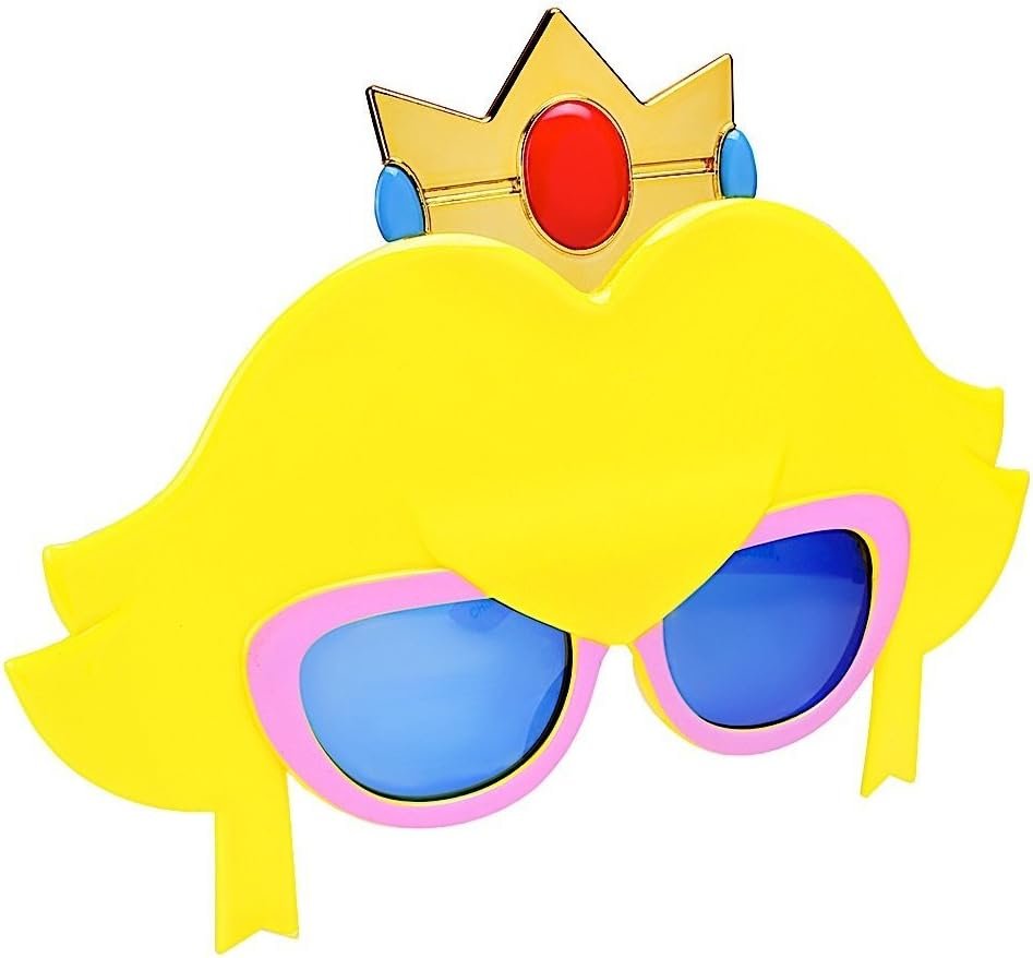 Sun-Staches Princess Peach Sunglasses | Officially Licensed Nintendo Costume Accessory for Super Mario Fans | UV 400 | One Size Fits Most Adults