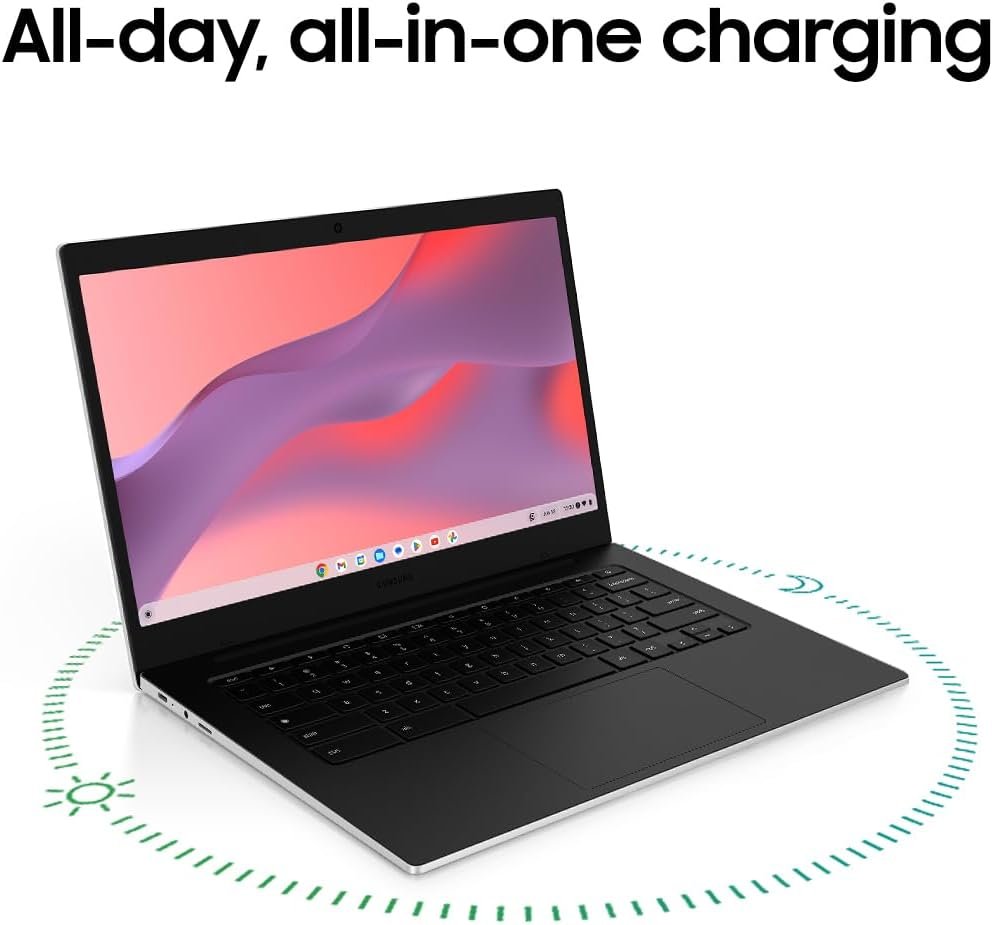 Samsung 14" Galaxy Chromebook Go Laptop PC Computer, Intel Celeron N4500 Processor, 4GB RAM, 64GB Storage, ChromeOS, XE340XDA-KA2US, Student Laptop, Back to School Ready, Silver - Image 2