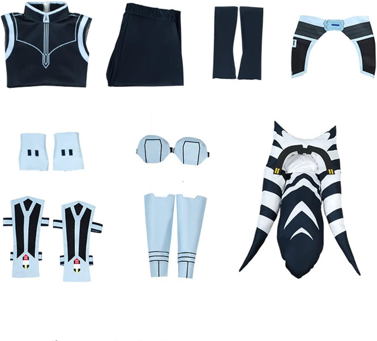 Tano Costume for Womens Outfits Clones War Cosplay with Headpiece Accessories Adult Halloween Fullset - Image 5