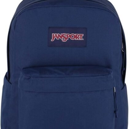JanSport SuperBreak Plus Backpack with Padded 15-inch Laptop Sleeve and Integrated Bottle Pocket - Spacious and Durable Daypack for Work and Travel - Navy