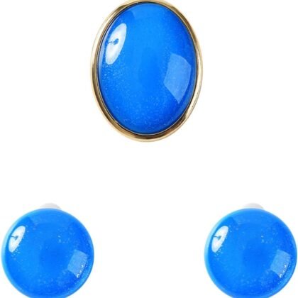 Princess Costume Accessories with Blue Clip on Earrings Brooch Pin for Women Girls Costume Accessories Halloween Cosplay