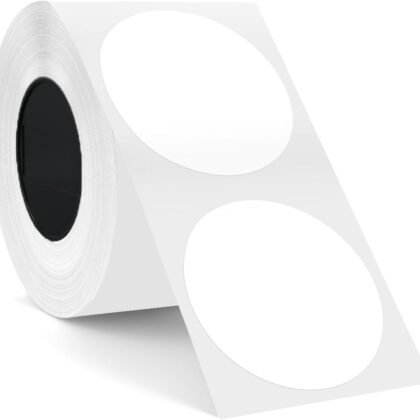 SUPVAN T50M Series Label Maker Tape, Round Size Φ2 140 Labels/Roll Genuine Laminated Thermal Label Tape Refill, Waterproof Oilproof Highly Adhesive Auto Detect Labels, Black on White