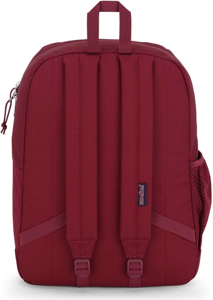 JanSport Cross Town Plus Backpack - Large Main Compartment, Side Water Bottle Pocket, 15-Inch Padded Laptop Sleeve - Russet Red - Image 2