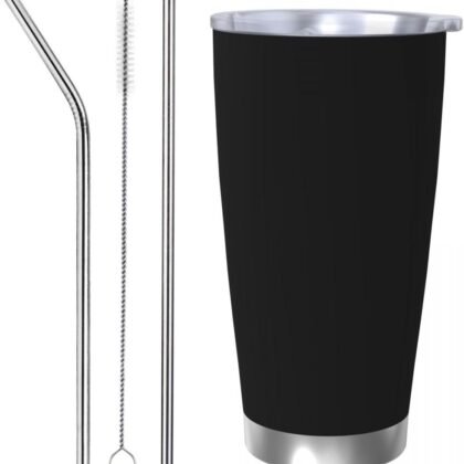 Personalized Coffee Tumblers with Photo Custom Text Name Logo Stainless Steel Tumblers, Coffee Travel Mug Cup 20 Oz, Customized Gifts for Christmas Birthday Anniversary, Black,1 PCS