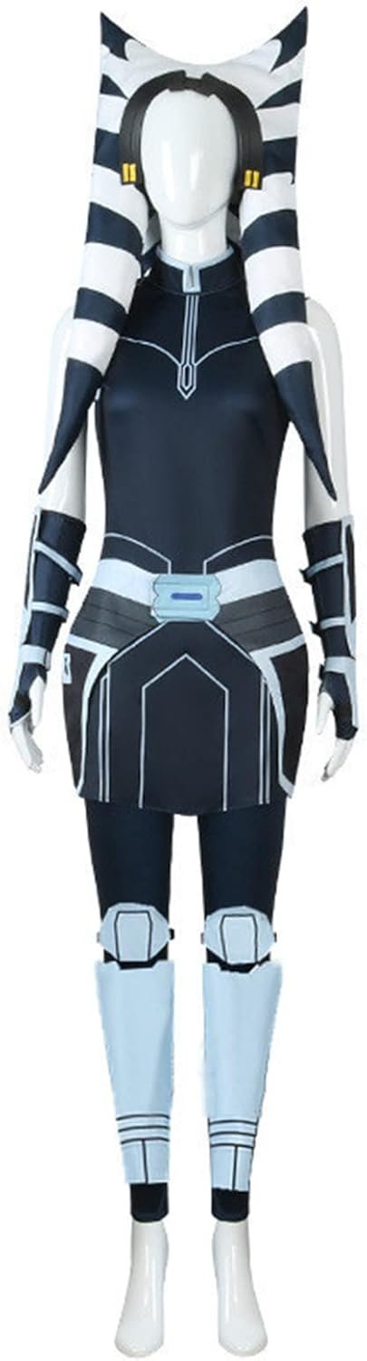 Tano Costume for Womens Outfits Clones War Cosplay with Headpiece Accessories Adult Halloween Fullset