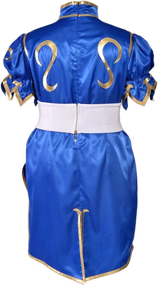 miccostumes Women's Game Costume Fighter Cosplay Cheongsam with Waistband and Headdress - Image 7
