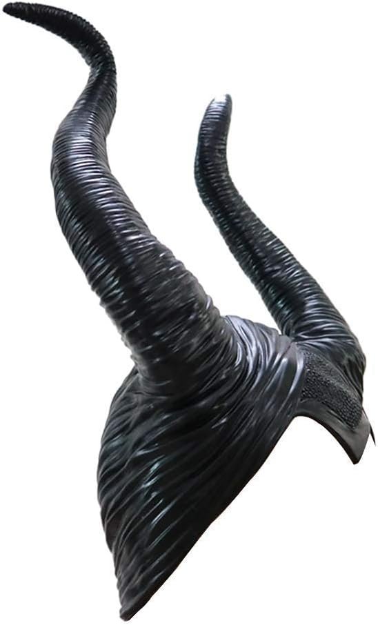 Uranshin Halloween Maleficent Costume - Black Long Women's Horns Queen Hat, Deluxe Magic Witch Headpiece Headdress for Women Adults - Image 3