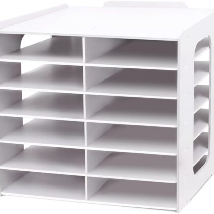 SONGWAY File Sorter Organizer for Desk - Literature Organizer 12-Slot, Student Mailbox for Classroom, Countertop Mail Organizer, Paper Storage Organizer for Home Office School