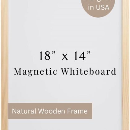 Magnetic 18x14 Dry Erase Board with Wooden Frame, Modern Free Standing or Wall Mounted Design for Office, Learning at Home or in The Classroom