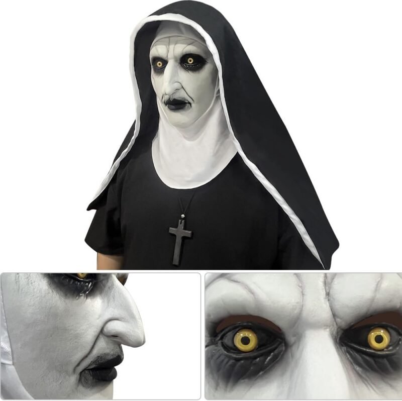 The Nun Mask Full Head Scary Halloween Costume for Unisex Adults - Image 3