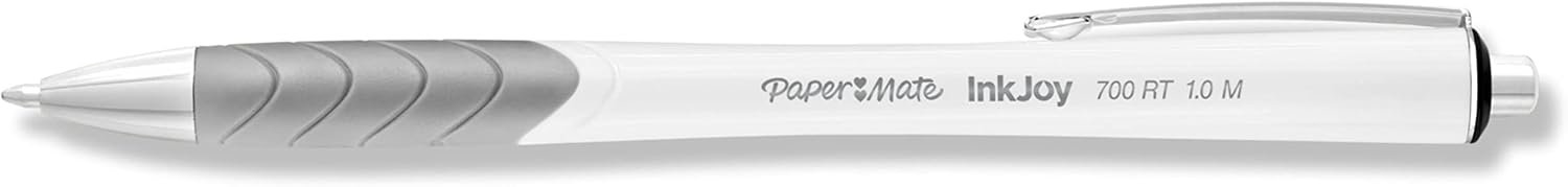 Paper Mate InkJoy 700RT Retractable Ballpoint Pens Medium Point White Barrel Black Ink 12 Count - Image 2