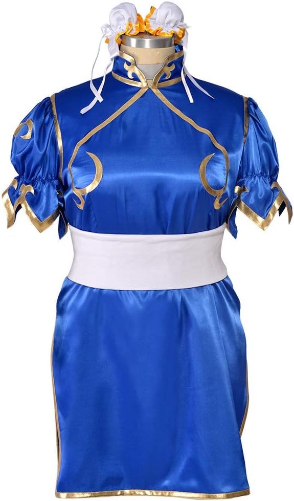 miccostumes Women's Game Costume Fighter Cosplay Cheongsam with Waistband and Headdress - Image 6