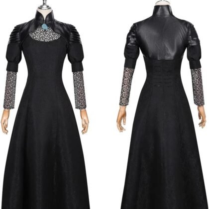 Weixu Yennefer of Vengerberg Cosplay Costume Witch Black Dress Gothic Gown Halloween Party Outfit Women