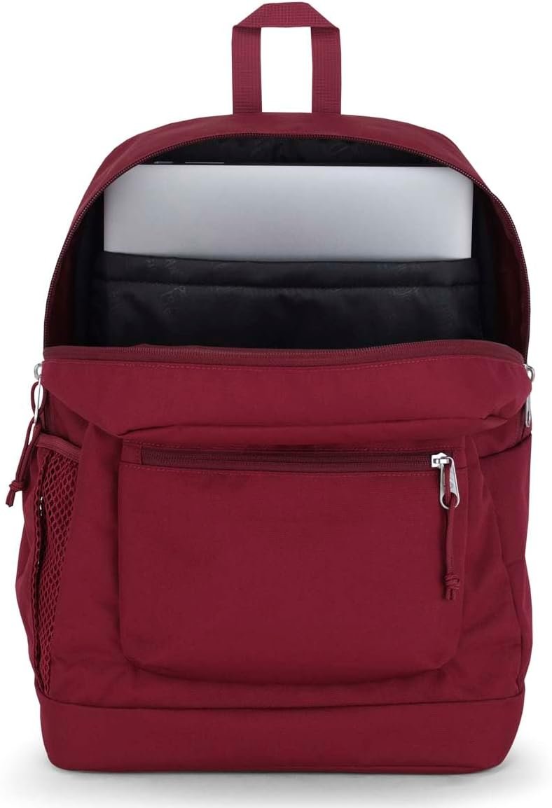 JanSport Cross Town Plus Backpack - Large Main Compartment, Side Water Bottle Pocket, 15-Inch Padded Laptop Sleeve - Russet Red - Image 5
