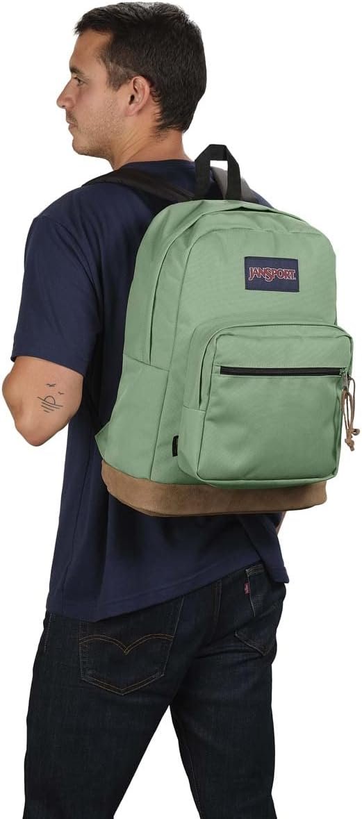 JanSport Right Pack Backpack - Durable Daypack with Padded 15" Laptop Sleeve, Spacious Main Compartment & Integrated Water Bottle Pocket - Loden Frost - Image 6