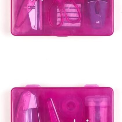 Yoobi: Pink Mini Office Supply Kits – Mini School Supplies Kit – Includes Scissors, Mini Stapler, Staple Remover, Staples, Tape Dispenser & More – Cute School, Home or Office Supplies Kit (2-Pack)