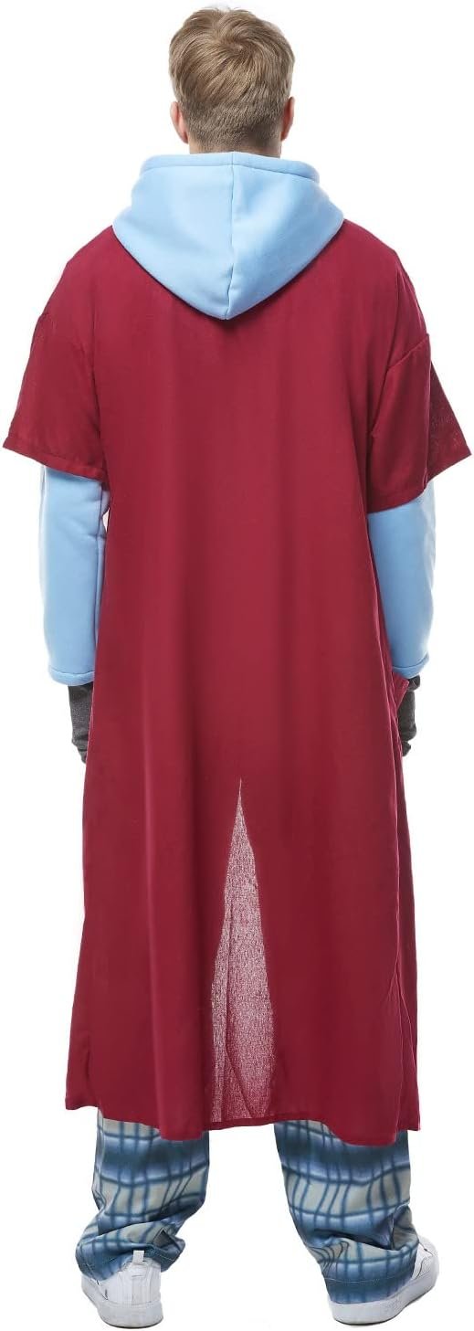 Feeriay Fat Mens Costume Super Hero Cosplay Hoodie Pants Cloak Coat Outfits for Adults Men Halloween - Image 3