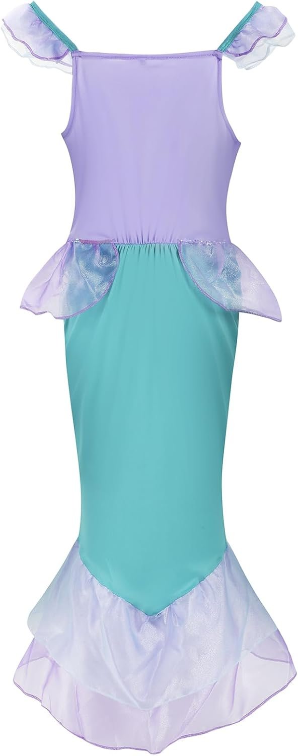 Mermaid Costume for Girls 3-12 - Princess Dresses with Accessories - Ideal Little Mermaid Dress Up Set for Girls - Image 9