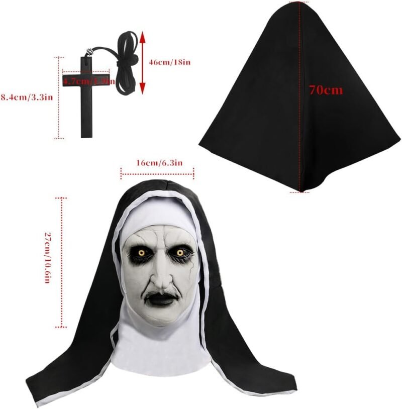 The Nun Mask Full Head Scary Halloween Costume for Unisex Adults - Image 2