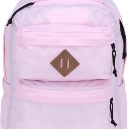 JanSport Double Break Backpack – 15-inch Padded Laptop Compartment, Dual Water Bottle Pockets, Internal Organizer, Large Main Compartment, Pink Ice