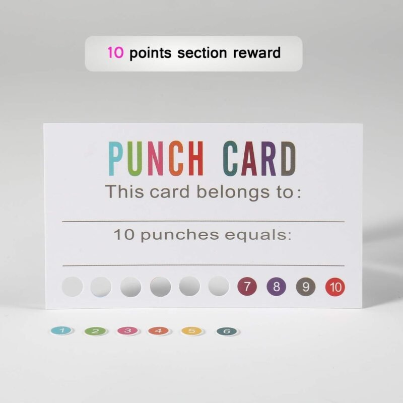 ONEDONE Punch Cards (Pack of 200) Reward Punch Cards for Classroom Behavior Incentive Awards for Kids Students Teachers Home Classroom School Business Loyalty Gift Card - 3.5" x 2" - Image 5