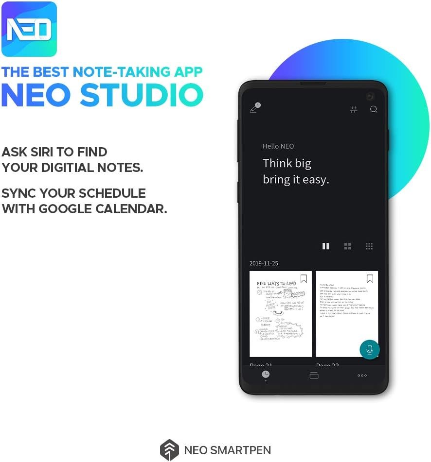 dimo Bluetooth Digital Pen with 2 GB Internal Memory Digitize Handwriting for iOS and Android, Compatible with Neo Studio App and Neo Notebooks - Black - Image 7