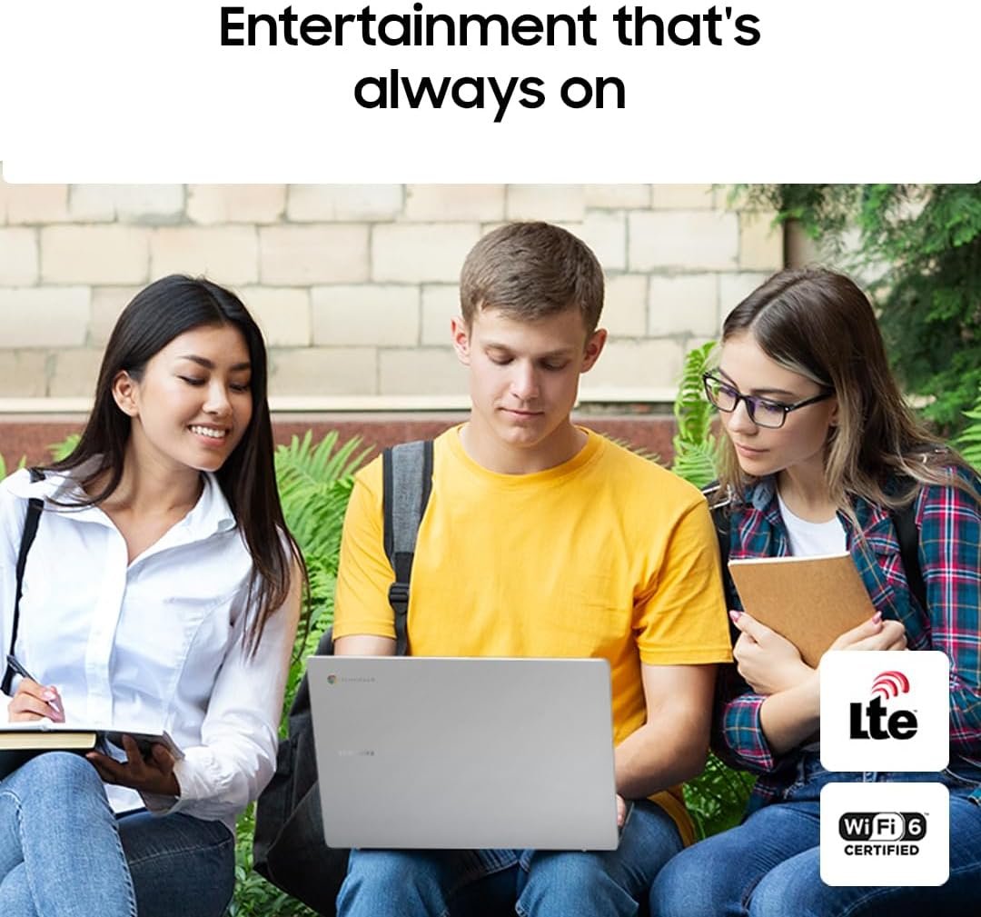 Samsung 14" Galaxy Chromebook Go Laptop PC Computer, Intel Celeron N4500 Processor, 4GB RAM, 64GB Storage, ChromeOS, XE340XDA-KA2US, Student Laptop, Back to School Ready, Silver - Image 11