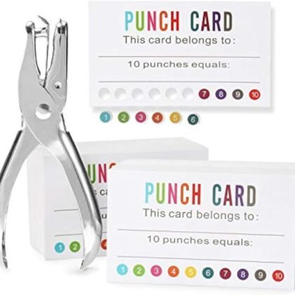 ONEDONE Punch Cards (Pack of 200) Reward Punch Cards for Classroom Behavior Incentive Awards for Kids Students Teachers Home Classroom School Business Loyalty Gift Card - 3.5" x 2"