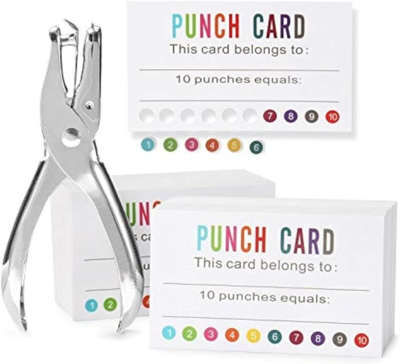 ONEDONE Punch Cards (Pack of 200) Reward Punch Cards for Classroom Behavior Incentive Awards for Kids Students Teachers Home Classroom School Business Loyalty Gift Card - 3.5" x 2"