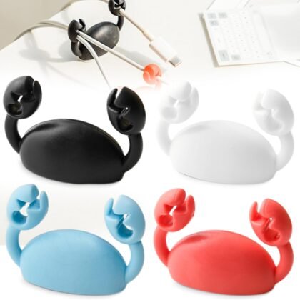 4PCS Crab Cord Organizer Cable Clips, USB Cable Organizers for Home Office Desk, Self-Adhesive Wire Holder,Organizer & Decor